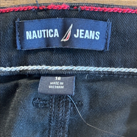 Nautica Women's Black Button Pocket Strechy Wide Leg Sailor Jeans. NWT Size 16 - Picture 8 of 10